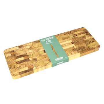 Rectangular Teak Endgrain Wood Worktop Saver Chopping Board