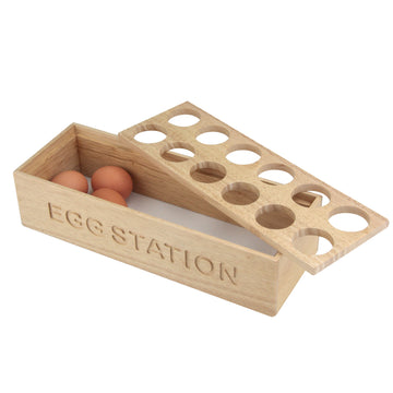 Wooden Egg Rack Holds Up to 12 Eggs