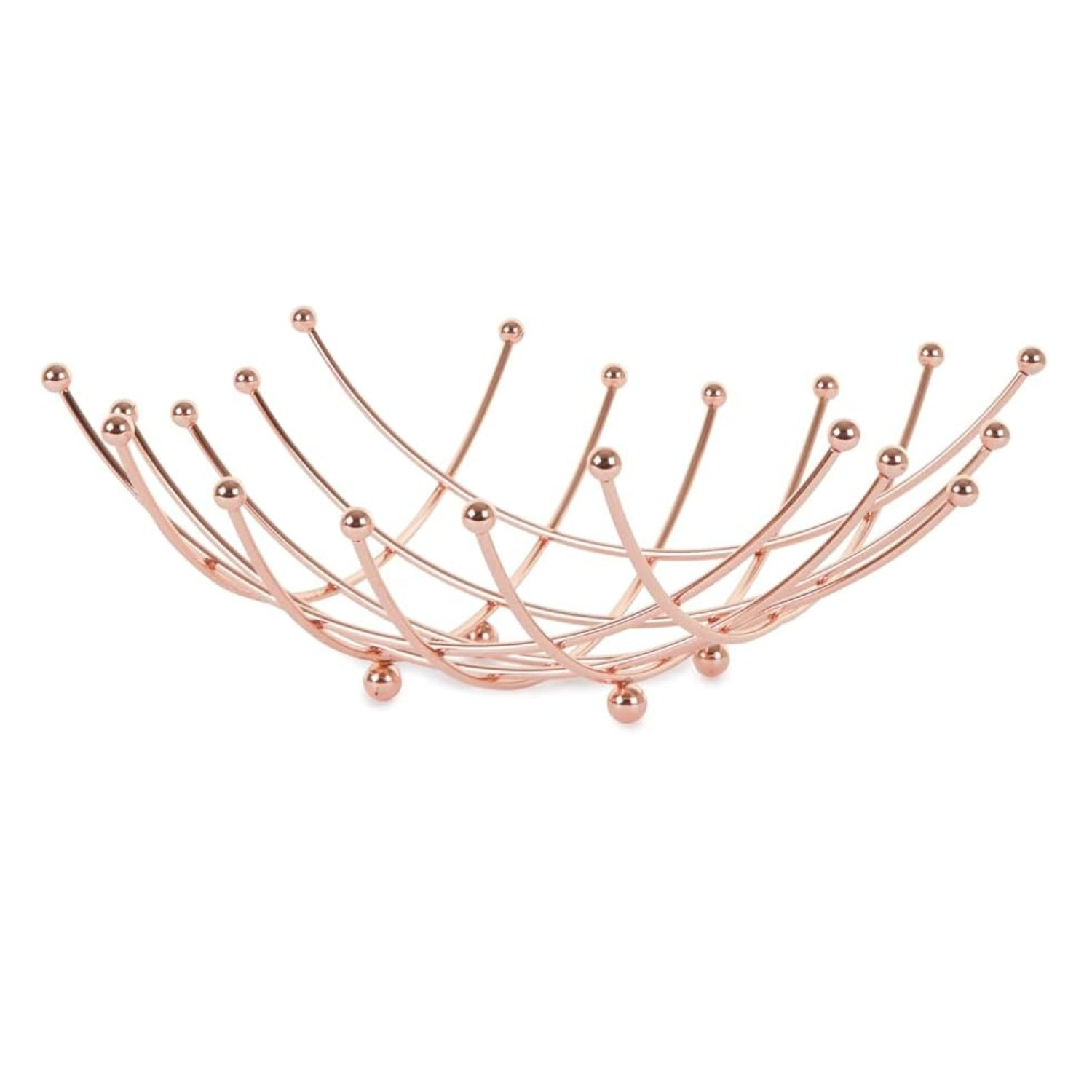 Kitchen Copper Wire Fruit Bowl Nest Basket Storage Tray