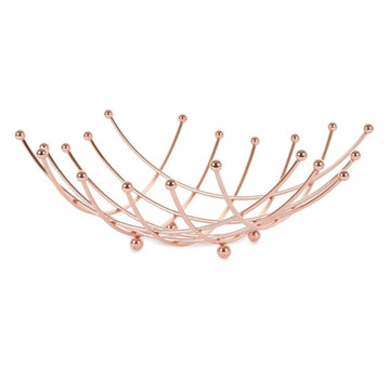 Kitchen Copper Wire Fruit Bowl Nest Basket Storage Tray