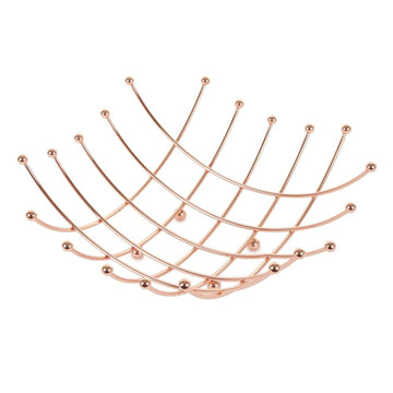 Kitchen Copper Wire Fruit Bowl Nest Basket Storage Tray