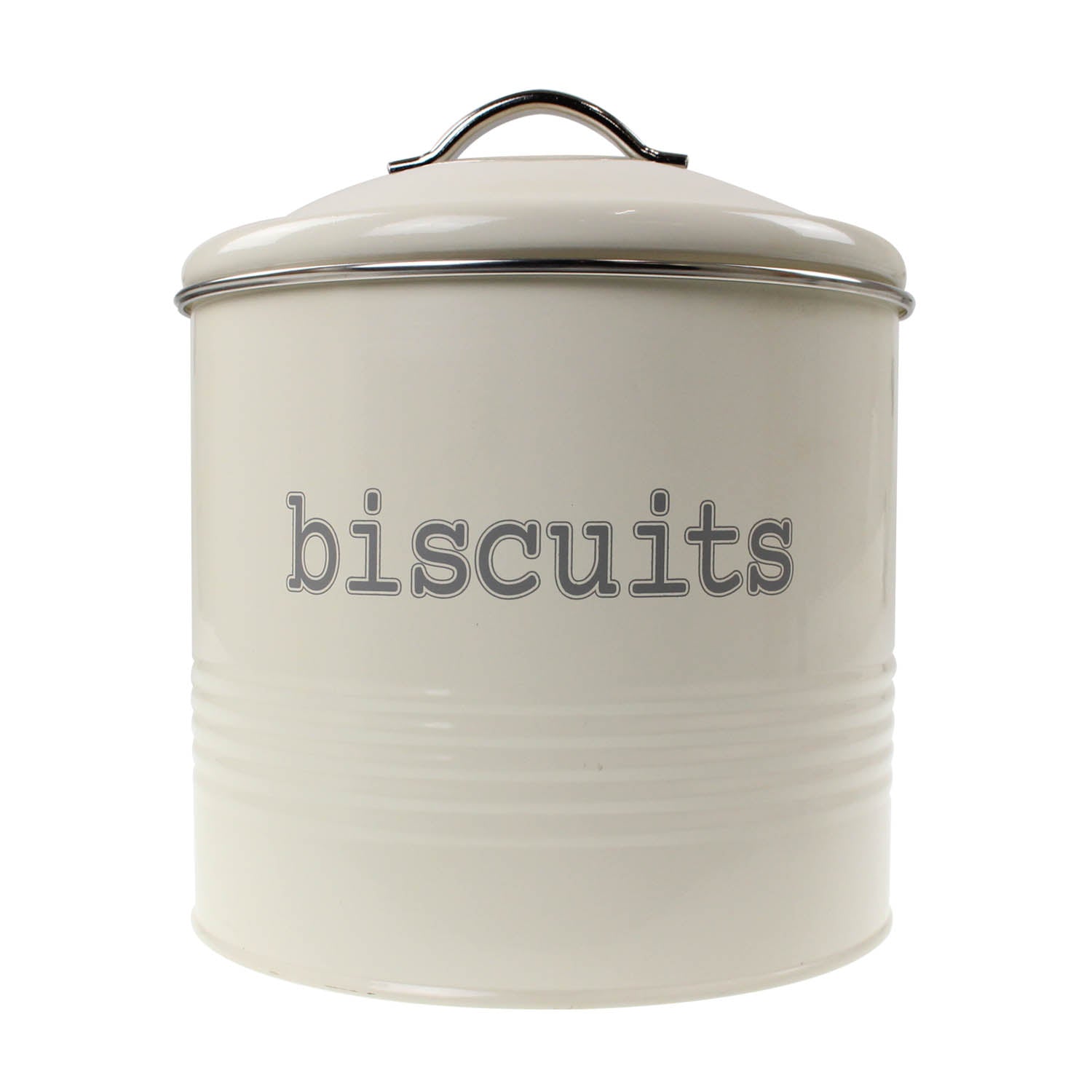 Round Cookie Biscuit Canister Cream