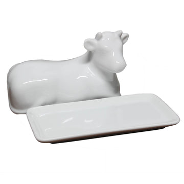 4Pcs Porcelain Cow Belly Design Cover Butter Dishes