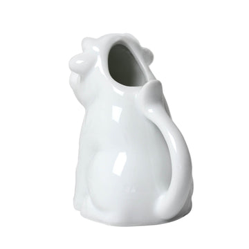 12Pcs 50ml White Porcelain Cow Design Milk Jug With Handle