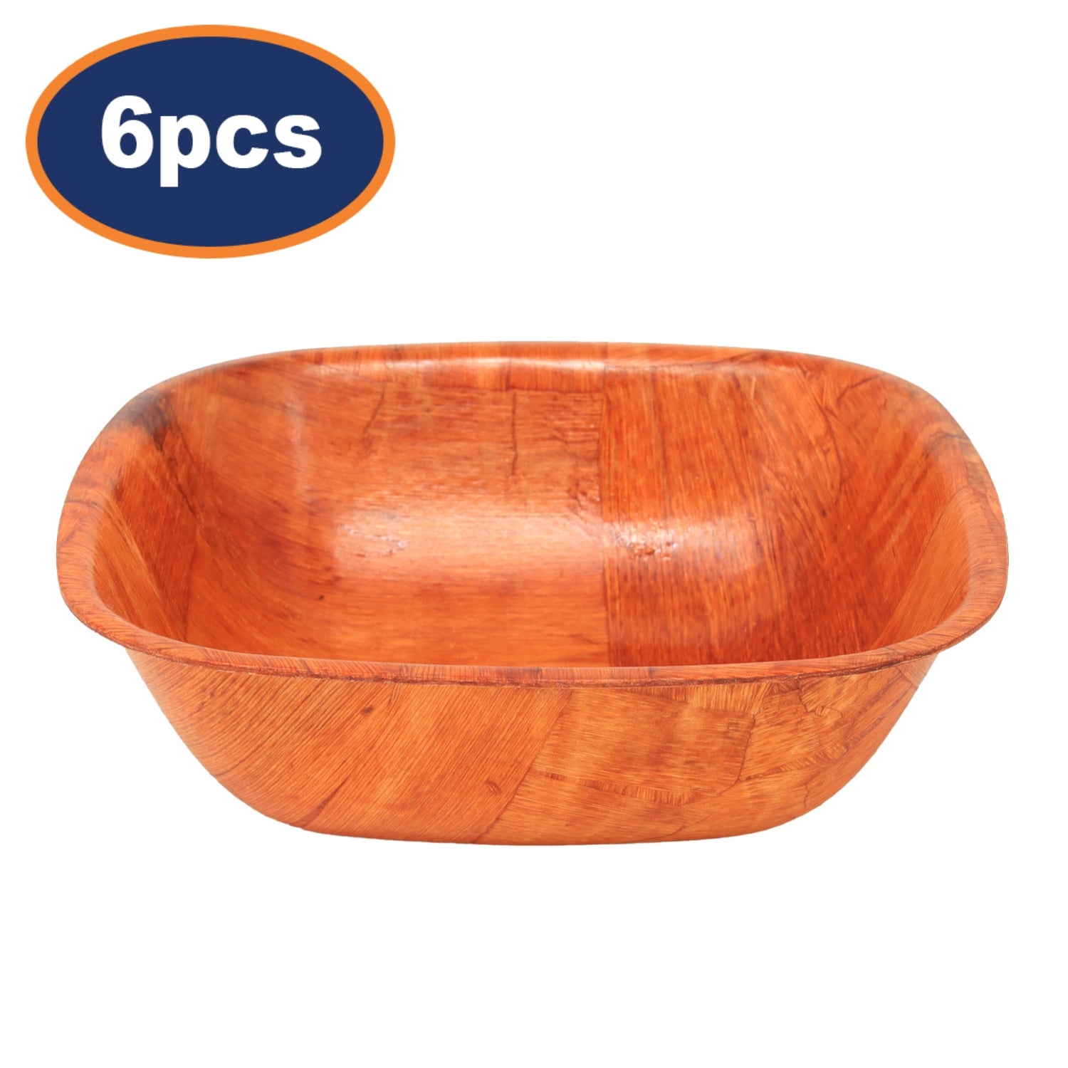 2Pcs 15cm Woven Pattern Wood Bowl