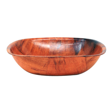 20cm Woven Pattern Wood Bowl