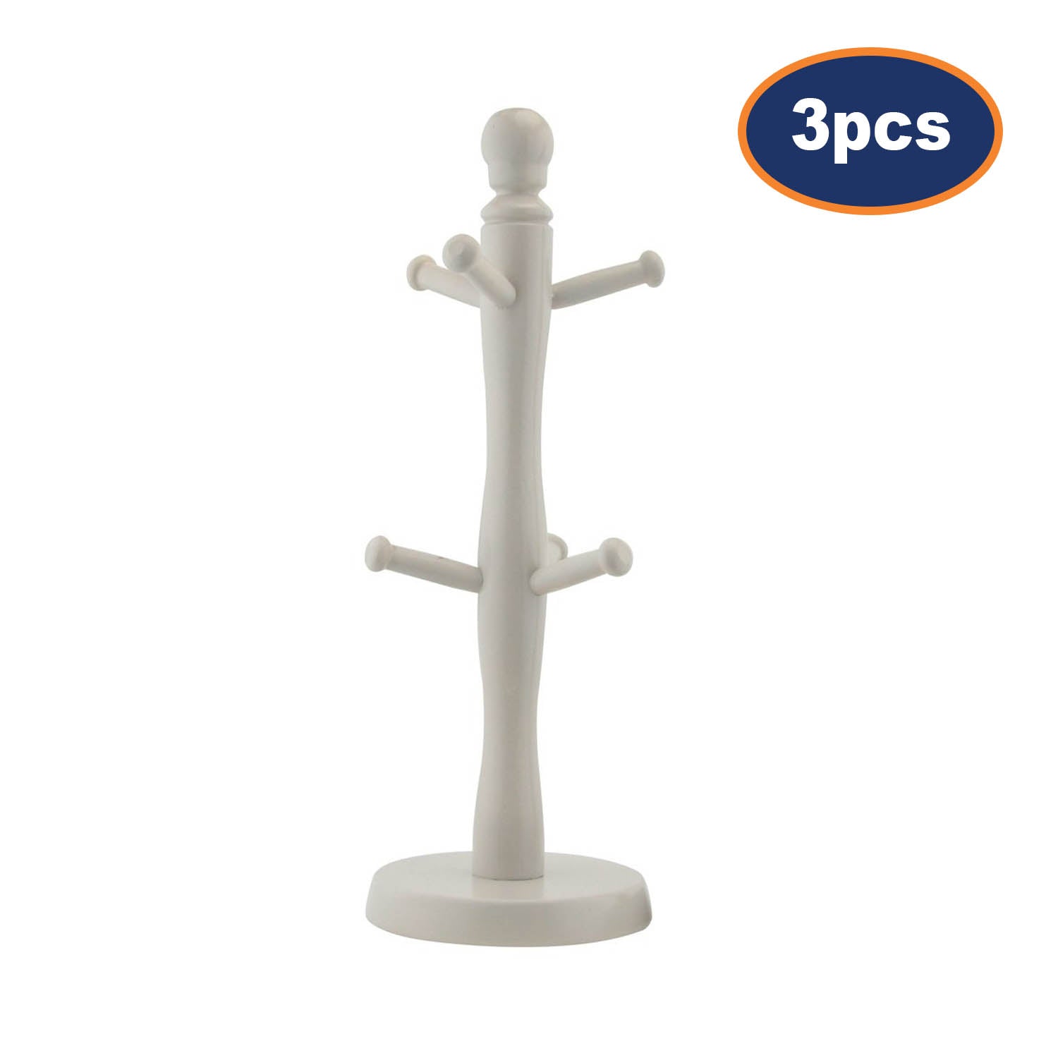 3Pcs 6Hooks Beech Wood Mug Trees