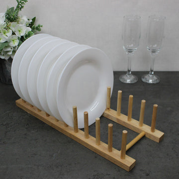 6Pcs 10-Plate Beech Wood Rack Drainer
