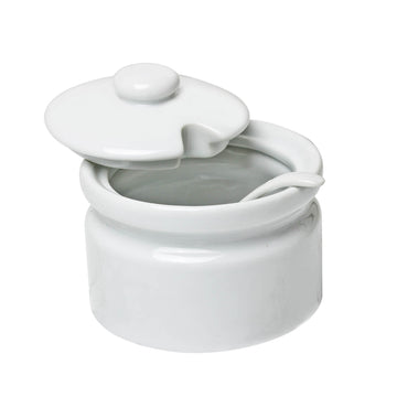 175ml Porcelain Sugar Jam Pot with Lid & Spoon