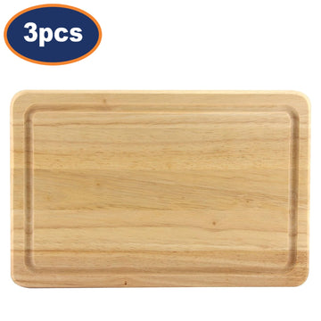 3Pcs 29x20cm Rubberwood Worktop Saver Cutting Boards