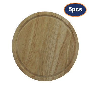 5Pcs 25cm Round Wooden Chopping Boards