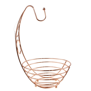 2 In 1 Copper Banana Hook Hanger Tree Fruit Bowl Holder Basket