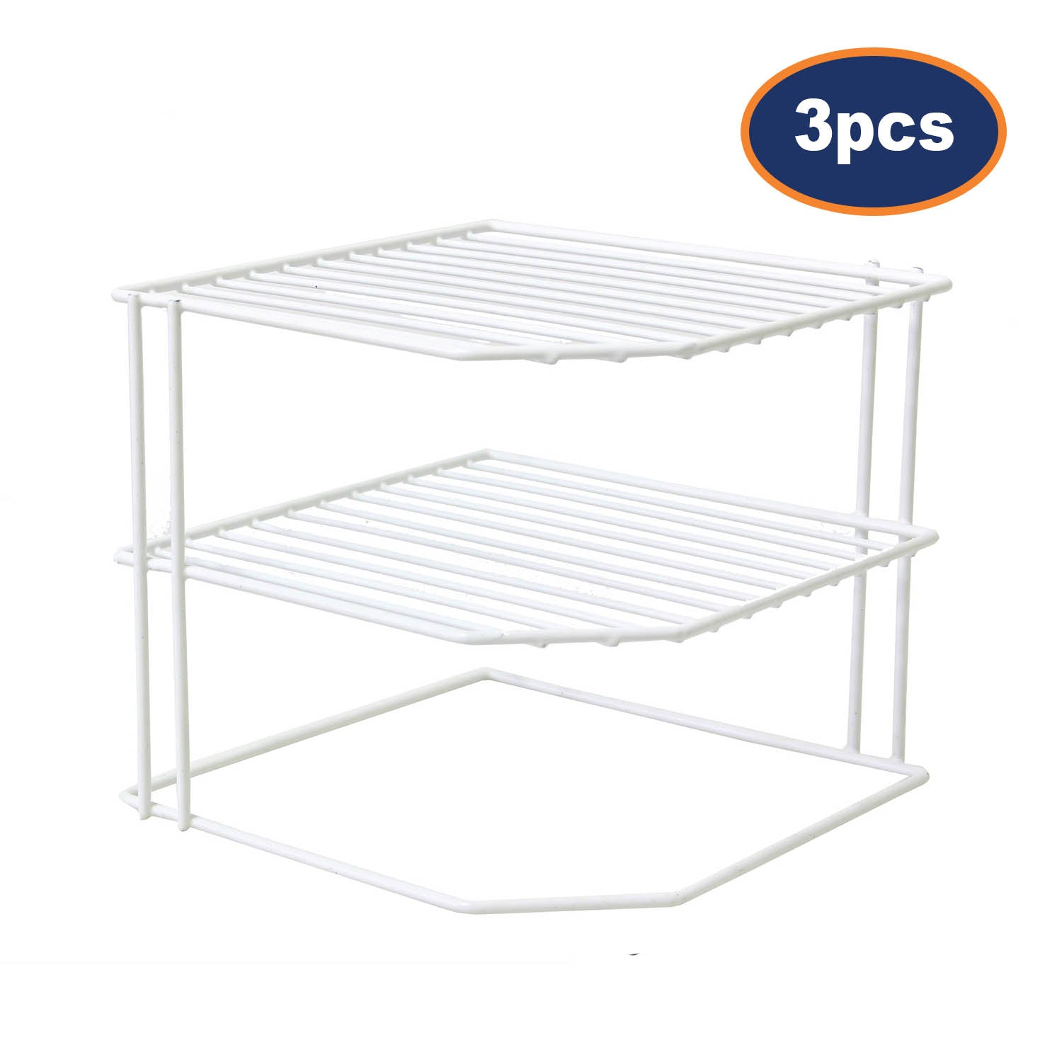 3Pcs 2 Tier Plate Holder Organizer Rack Stand