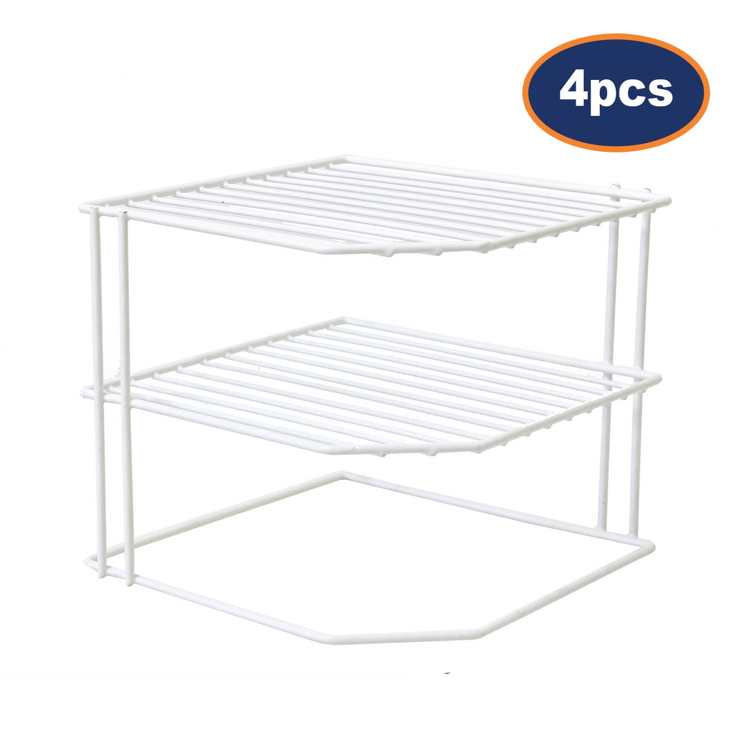 4Pcs 2 Tier Plate Holder Organizer Rack Stand