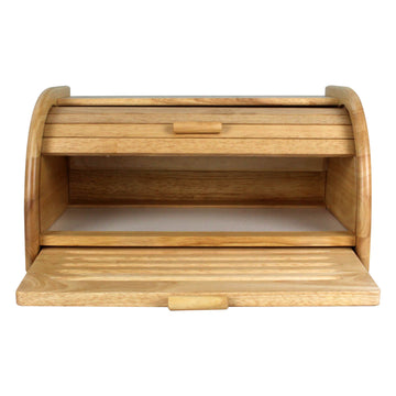 Wooden Loaf Bread Bin With Slide Out Cutting Board