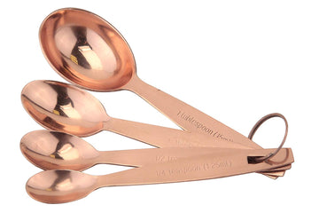 4pc Stainless Steel Copper Measuring Spoon Set