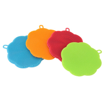 Set of 4 Silicone Dish Washing Brush Sponge
