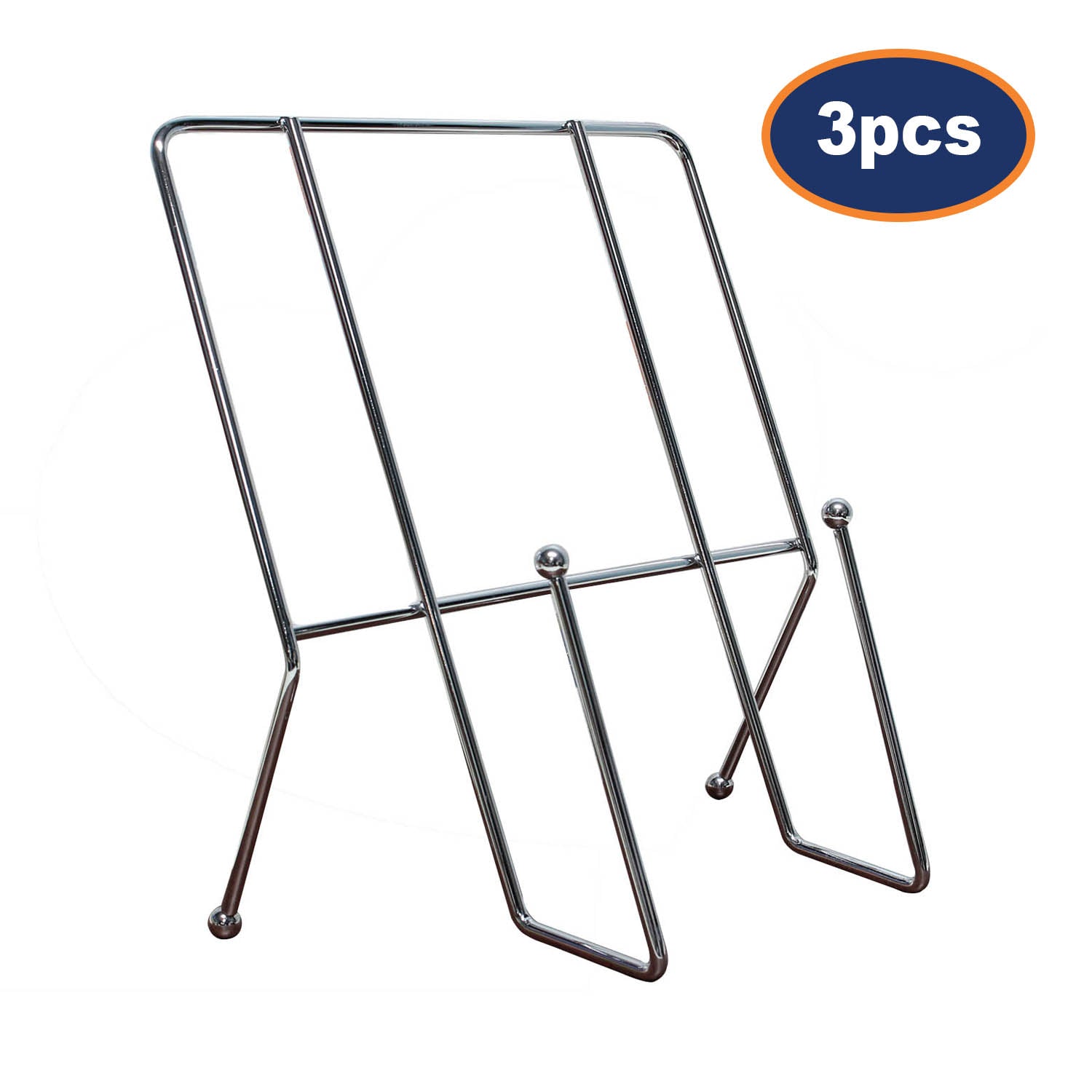 3Pcs Chrome Recipe Book Cookbook Holder Rack