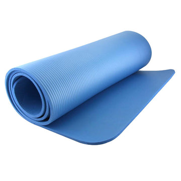 10mm Blue Rubber Non Slip Yoga Mat With Strap