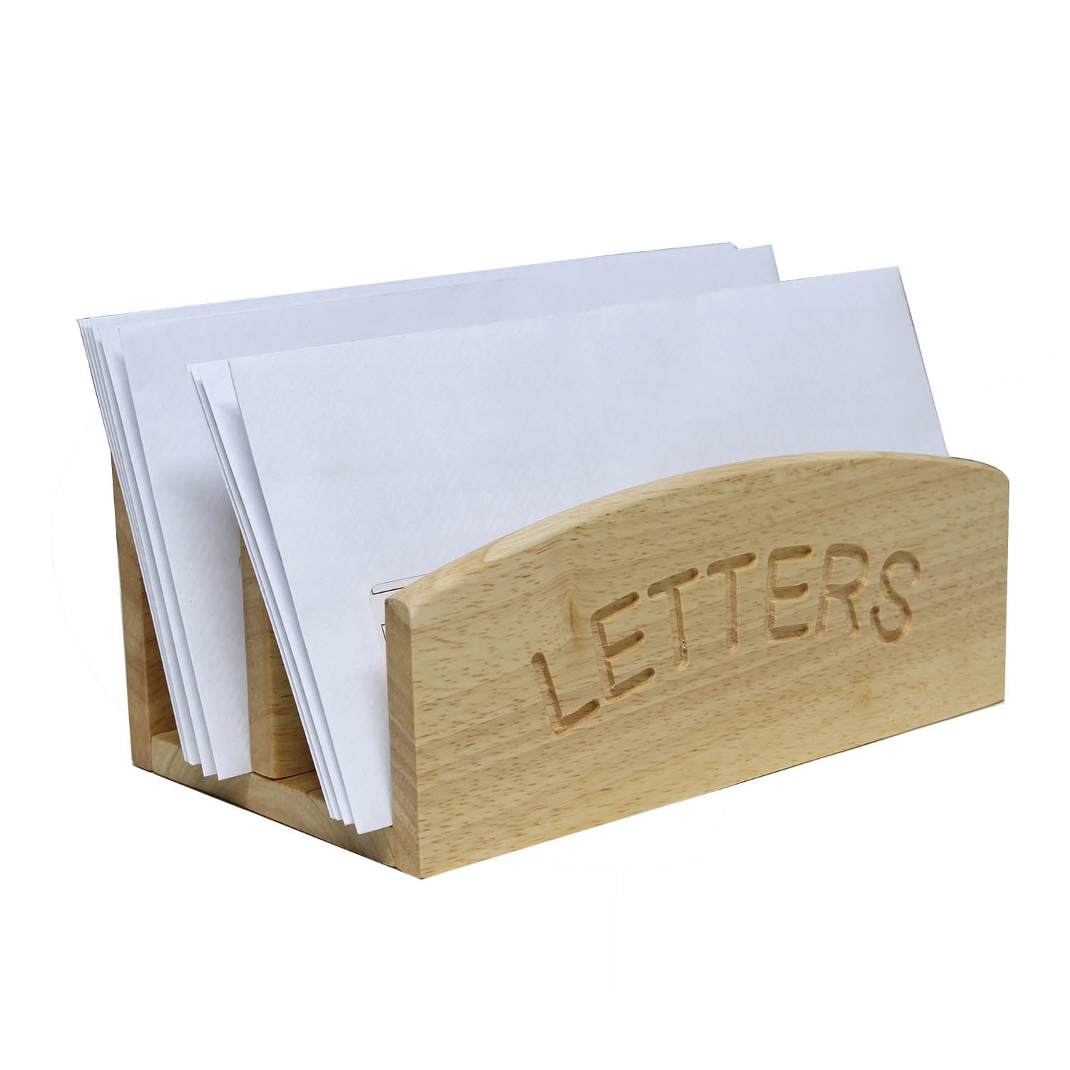 Rubber Wood Letters Holder Mail Organiser Rack