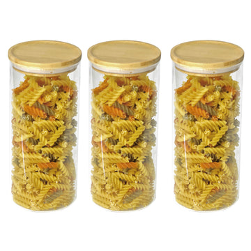 3x Tall 1.8L Borosilicate Glass Airtight Jar
