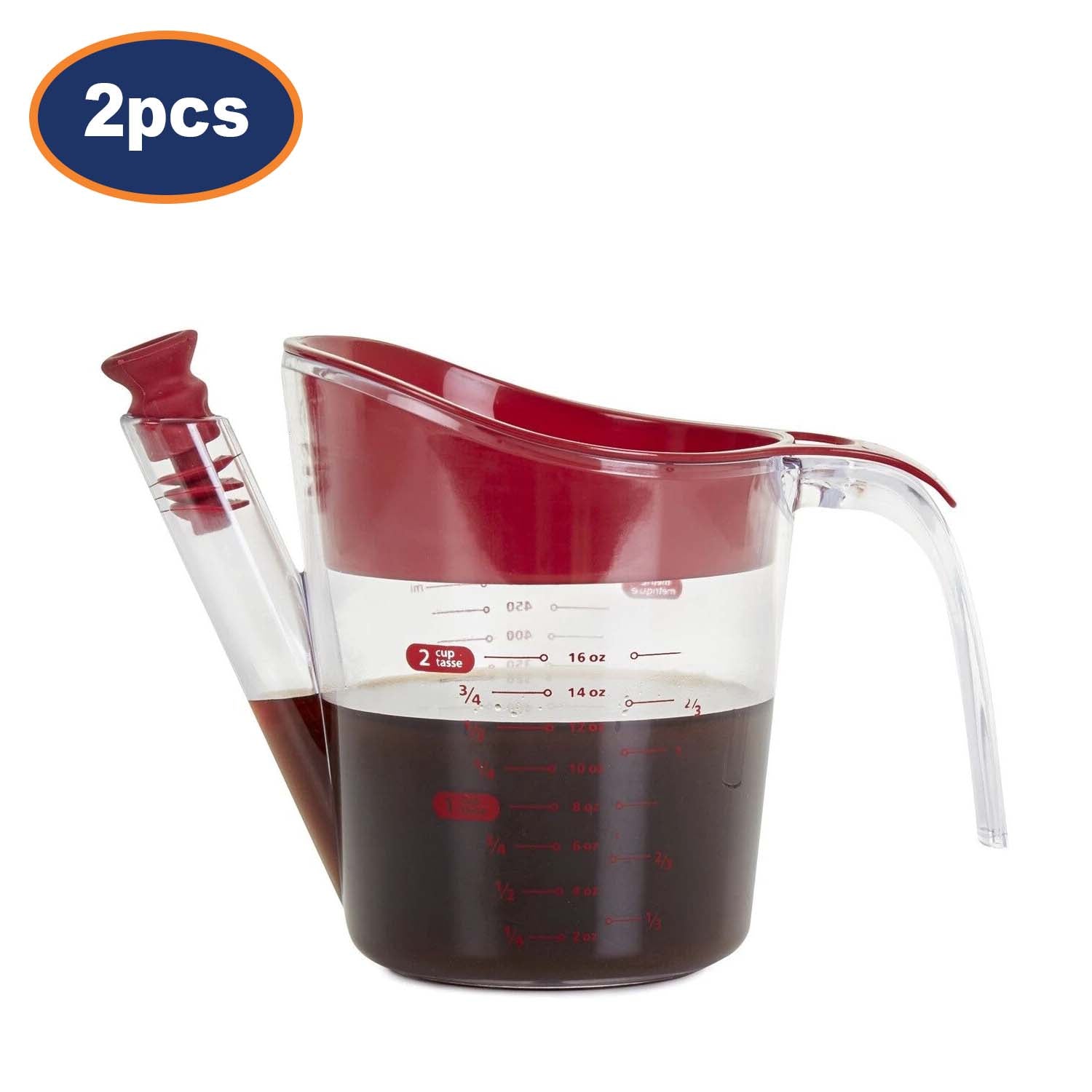 2Pcs 500ml Gravy Fat Separator Jug