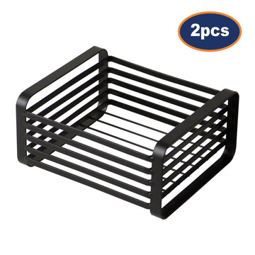 2Pcs Black Flat Iron Metal Napkin Holders