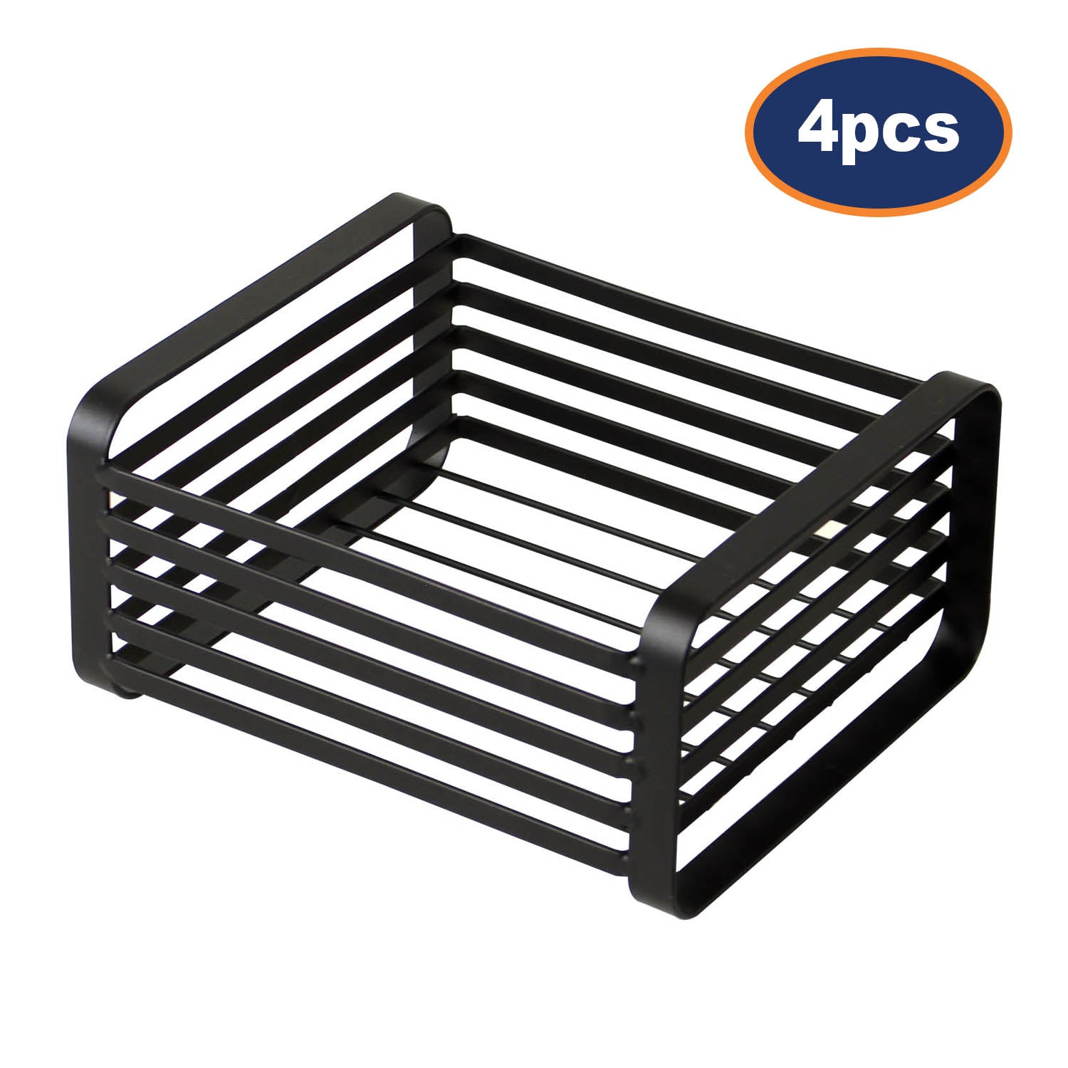 4Pcs Black Flat Iron Metal Napkin Holders