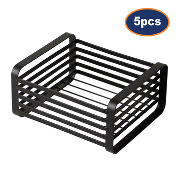 5Pcs Black Flat Iron Metal Napkin Holders