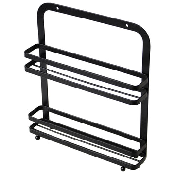 Black Flat Iron Metal 2 Tier Spice Rack