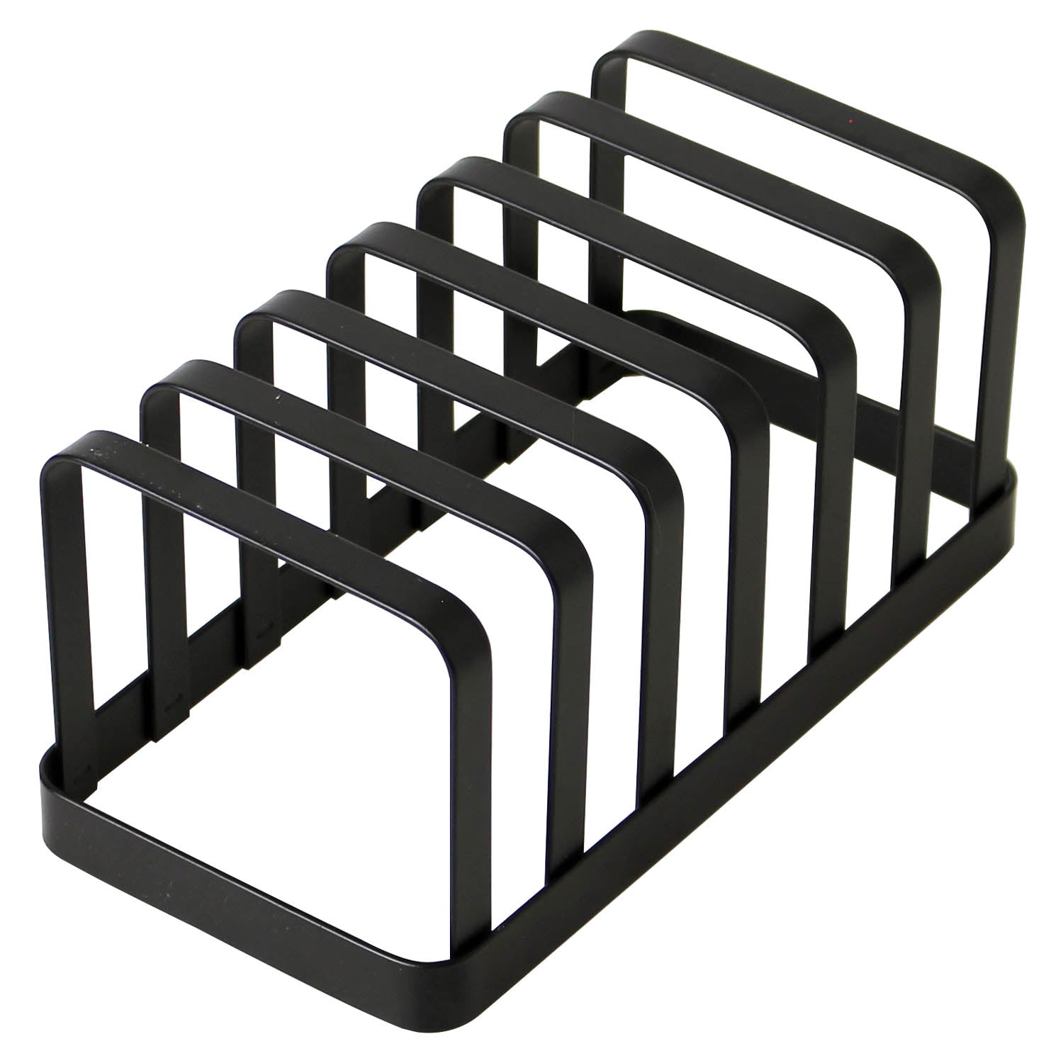 Black Flat Iron Metal 6 Slot Bread Toast Rack