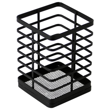 Black Flat Iron Metal Utensil Holder