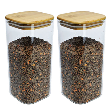 2pcs 1.5L Borosilicate Glass Airtight Jar