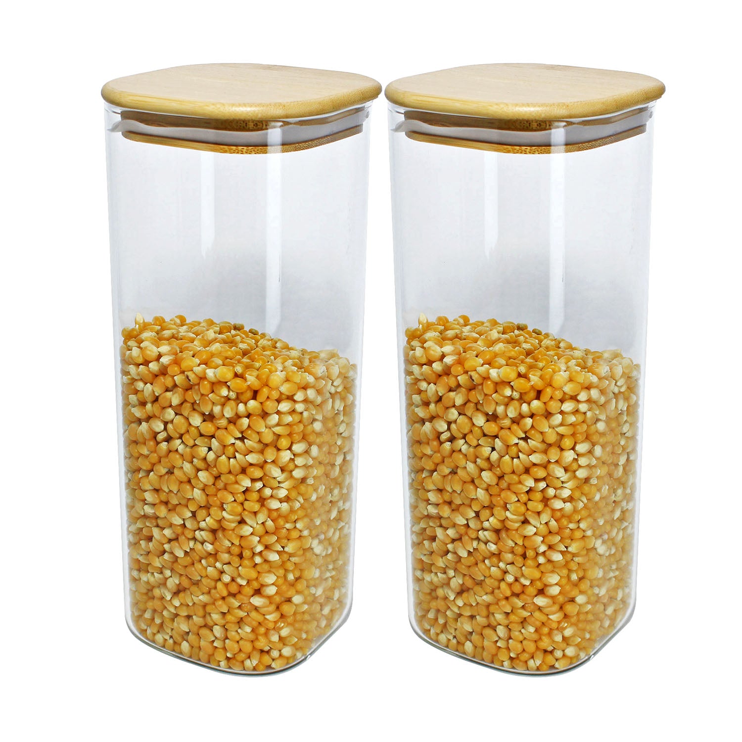 2pcs 1.8L Borosilicate Glass Airtight Jar