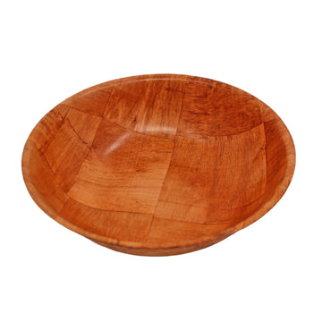 2Pcs 20cm Round Wooden Woven Bowl