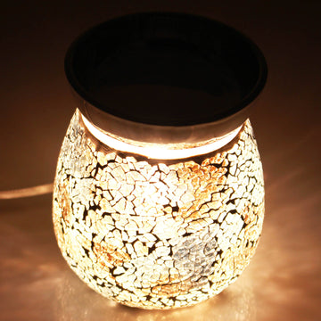 Gold & Silver Mosaic Electric Wax Melt Burner 14cm