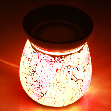 Mosaic Pink Crackle Electric Wax Melt Burner 14cm