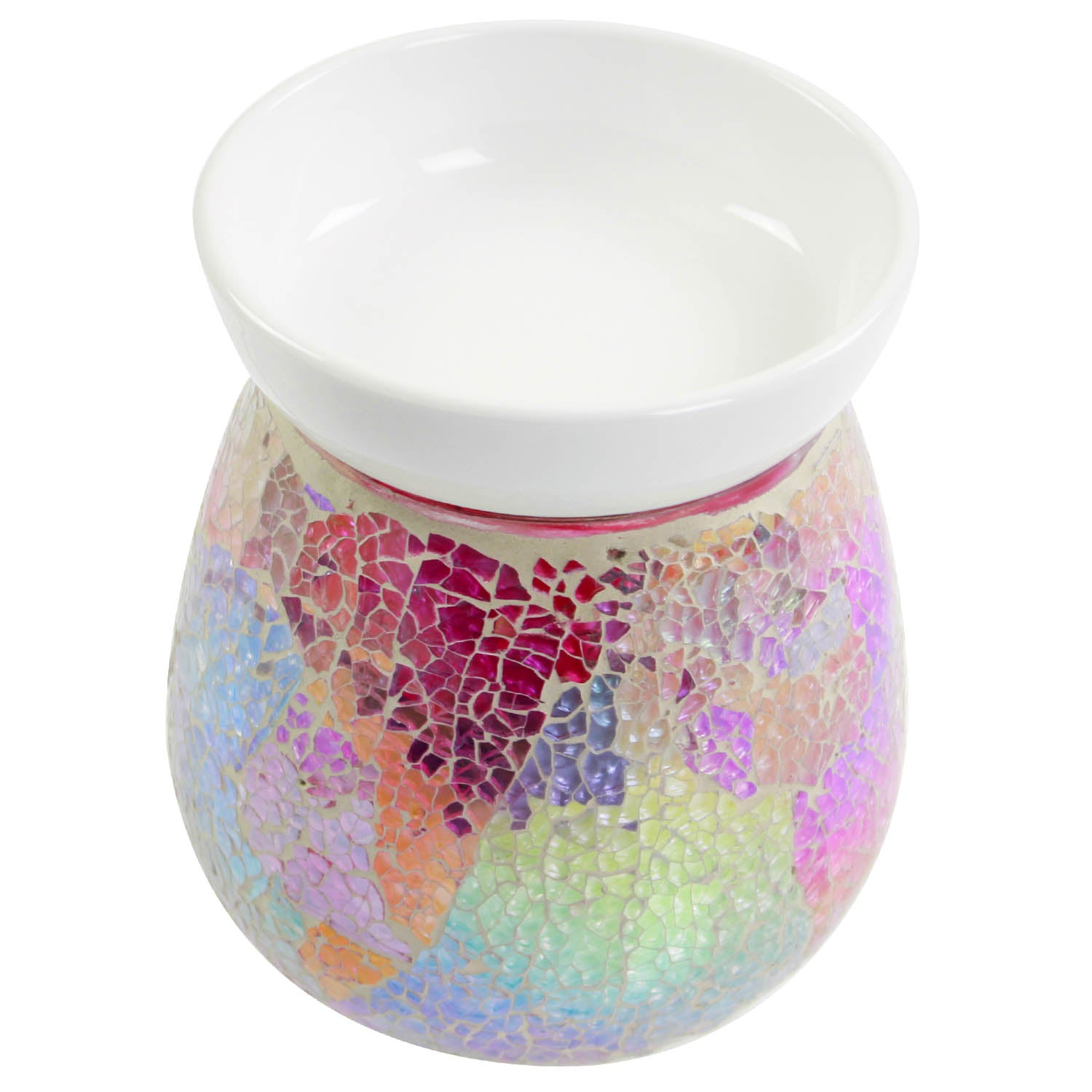 Mosaic Pink Crackle Electric Wax Melt Burner 14cm