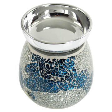 Blue & Silver Electric Wax Melt Burner 14cm