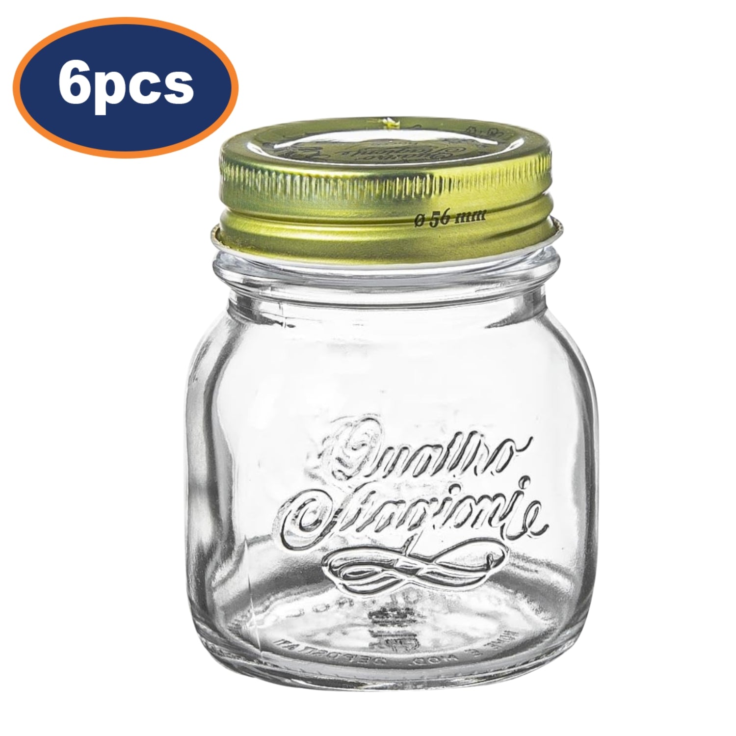 6Pcs Bormioli Rocco 170ml Glass Jar