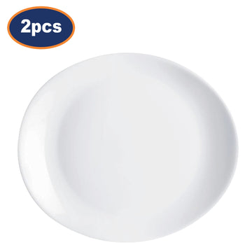 2Pcs Luminarc 30cm White Oval Steak Plates