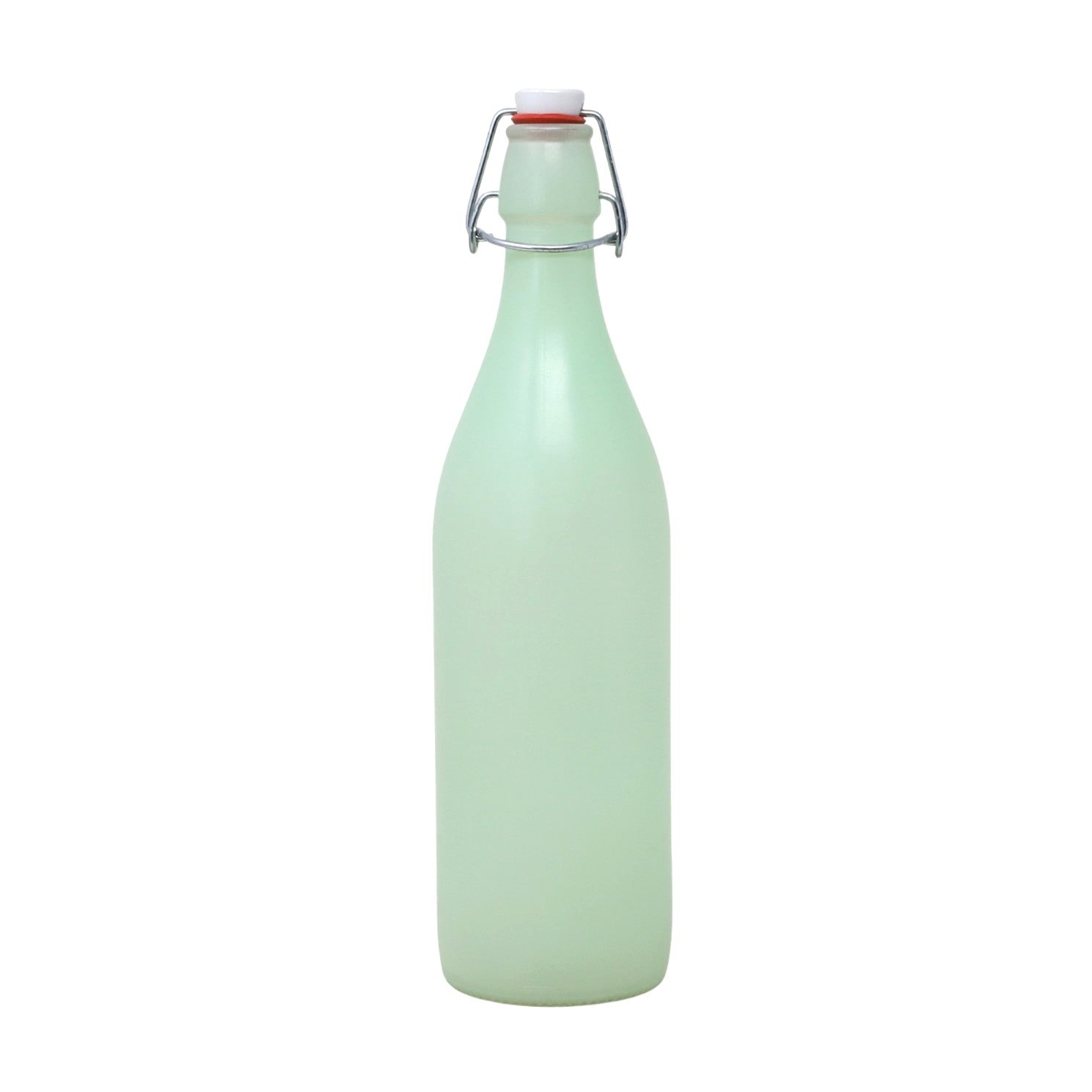 1L Vintage Frosted Green Clip Top Preserving Glass Bottle