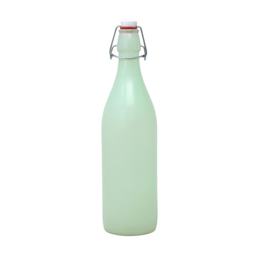 1L Vintage Frosted Green Clip Top Preserving Glass Bottle