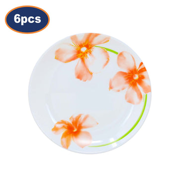 6Pcs Luminarc Sweet Impression 19cm Floral White Dessert Plate