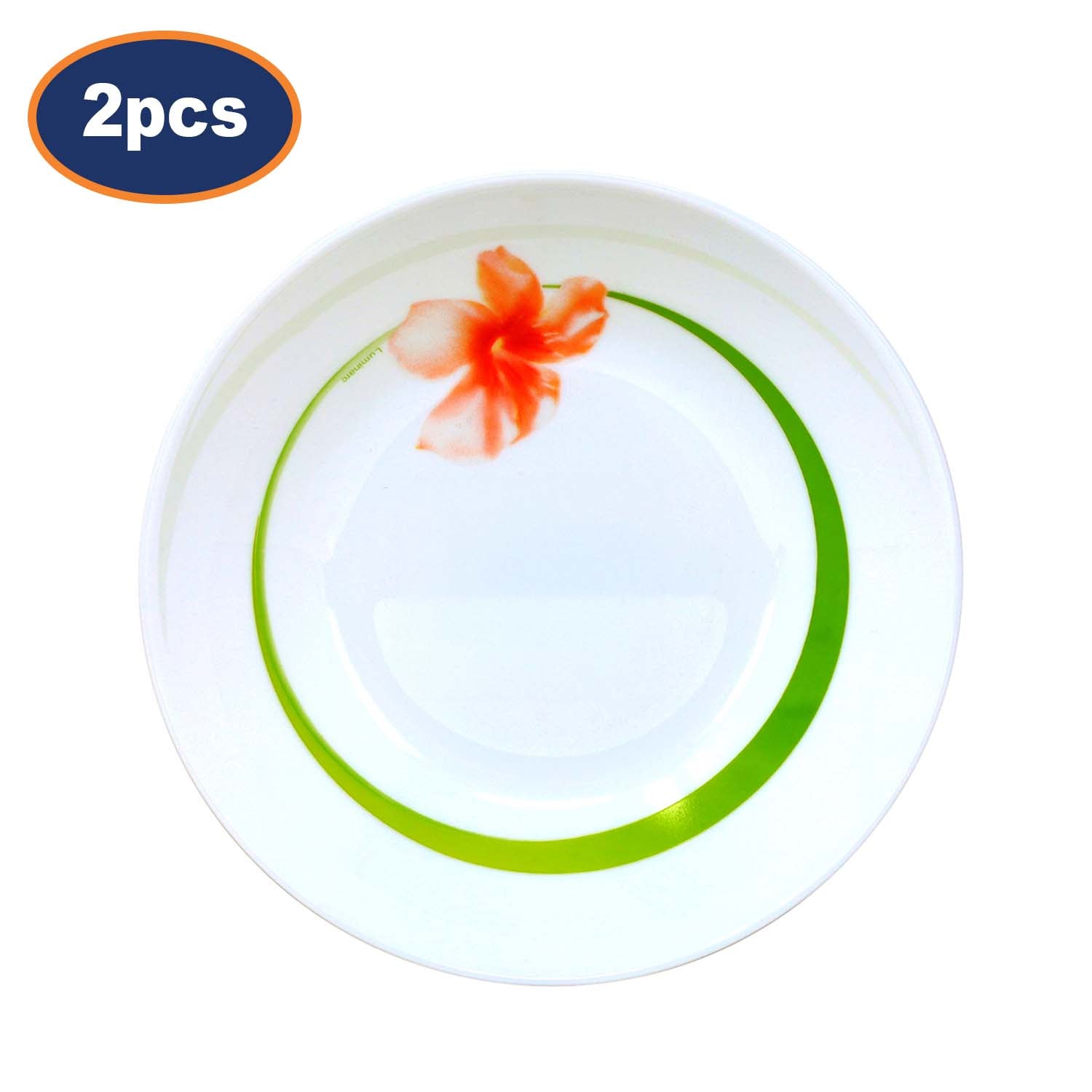2Pcs Luminarc Sweet Impression 20cm Floral White Soup Plate