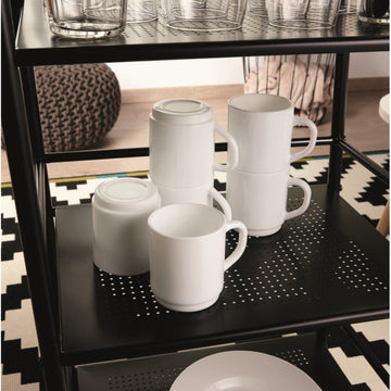 6Pcs Arcoroc 290ml Bock White Mug