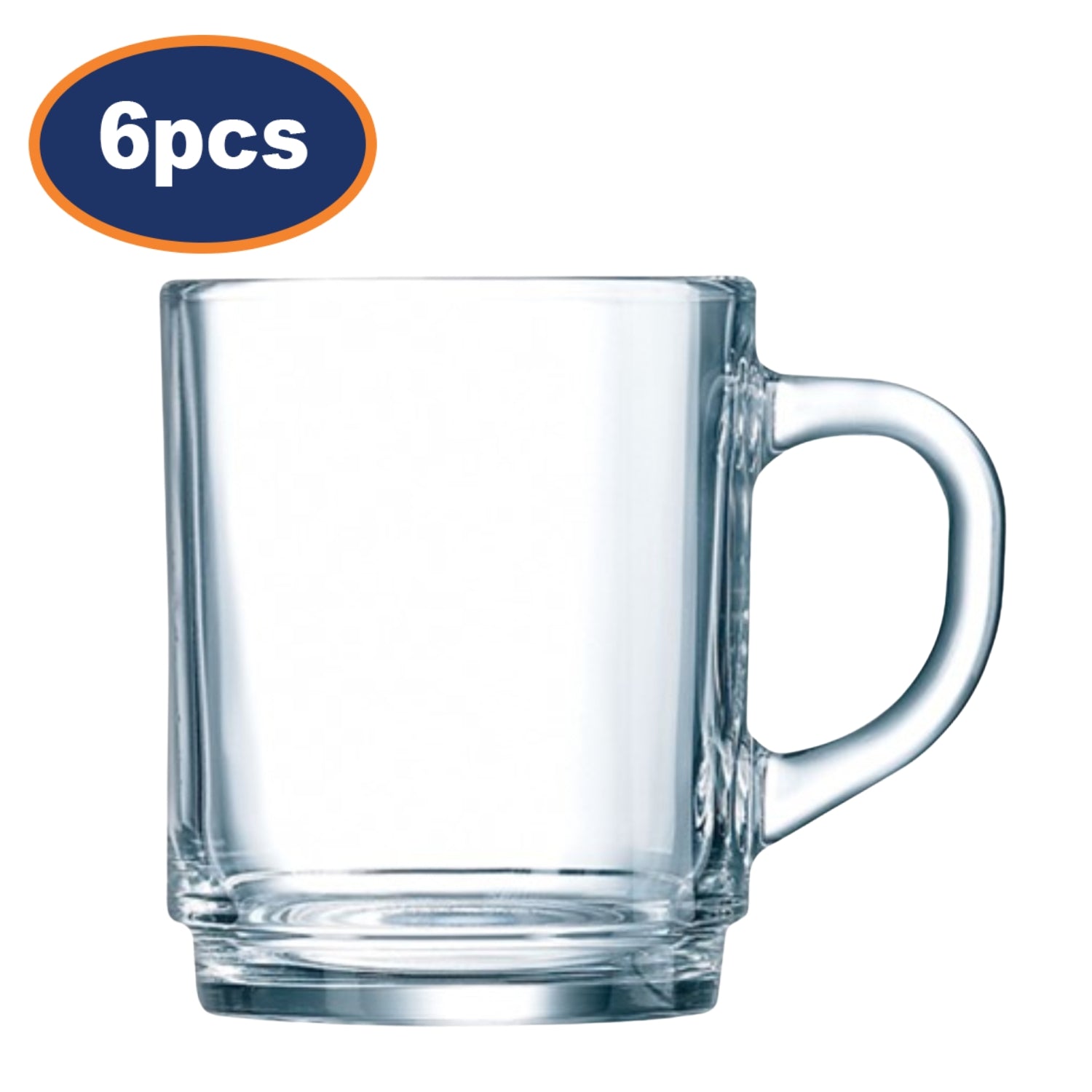 6Pcs 230ml Luminarc Stacking Glass Coffee Mug