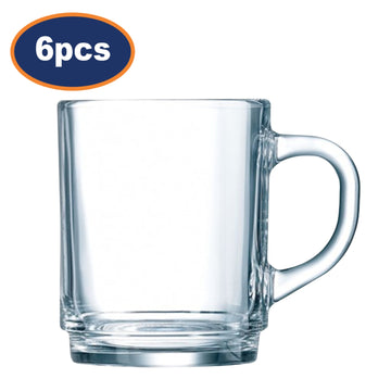 6Pcs 230ml Luminarc Stacking Glass Coffee Mug