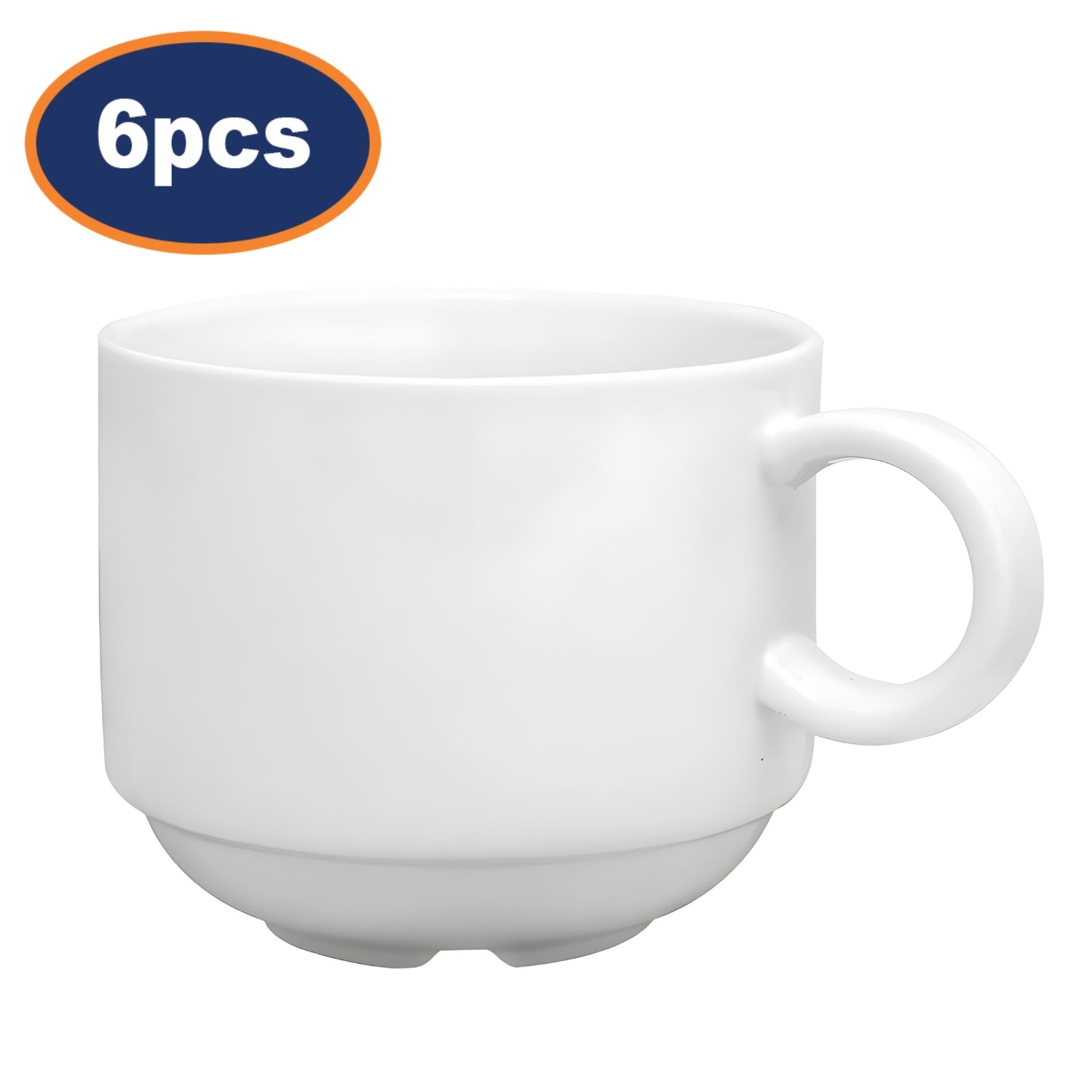 6Pcs Arcoroc 200ml Porcelain White Daring Cup