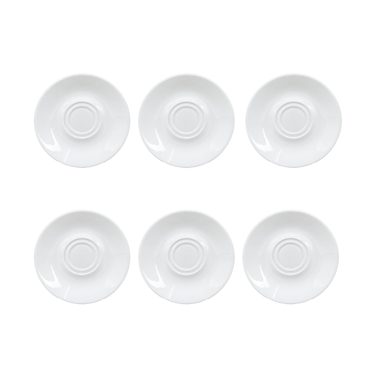 6Pcs 16cm Arcoroc Daring Porcelain White Round Saucer Set